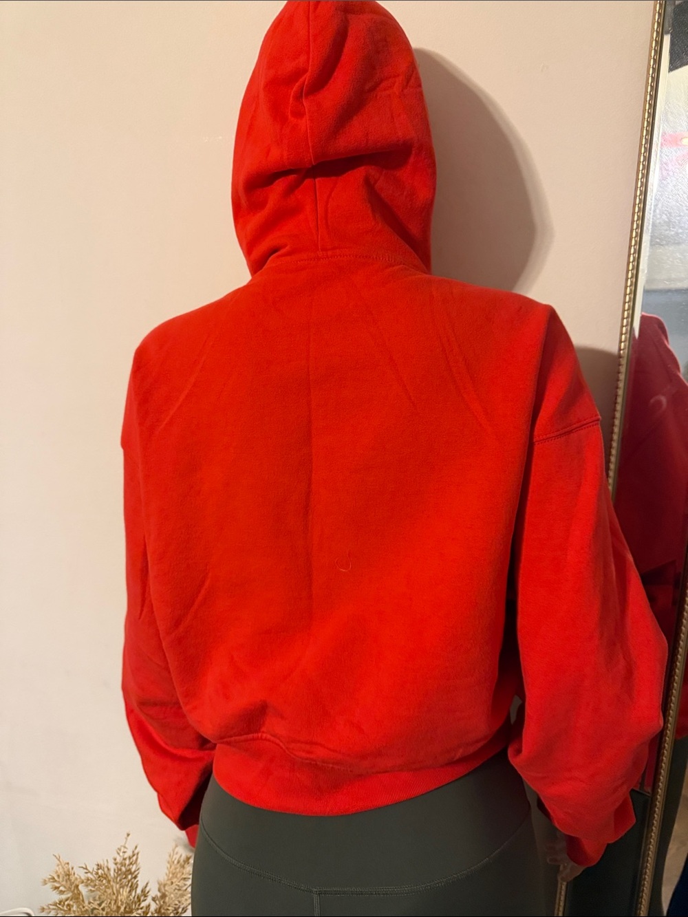 Athleta Vibrant Red Hooded Zip Bomber Jacket - Picture 4 of 5
